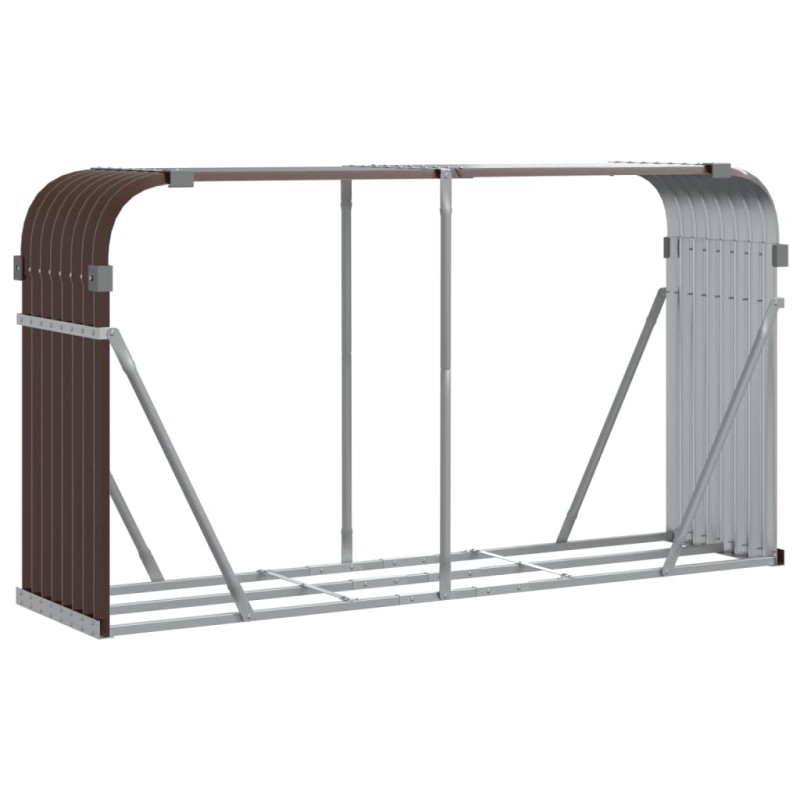 vidaXL Ξυλοθήκη Καφέ 180x45x100 εκ. από Γαλβανισμένο Ατσάλι