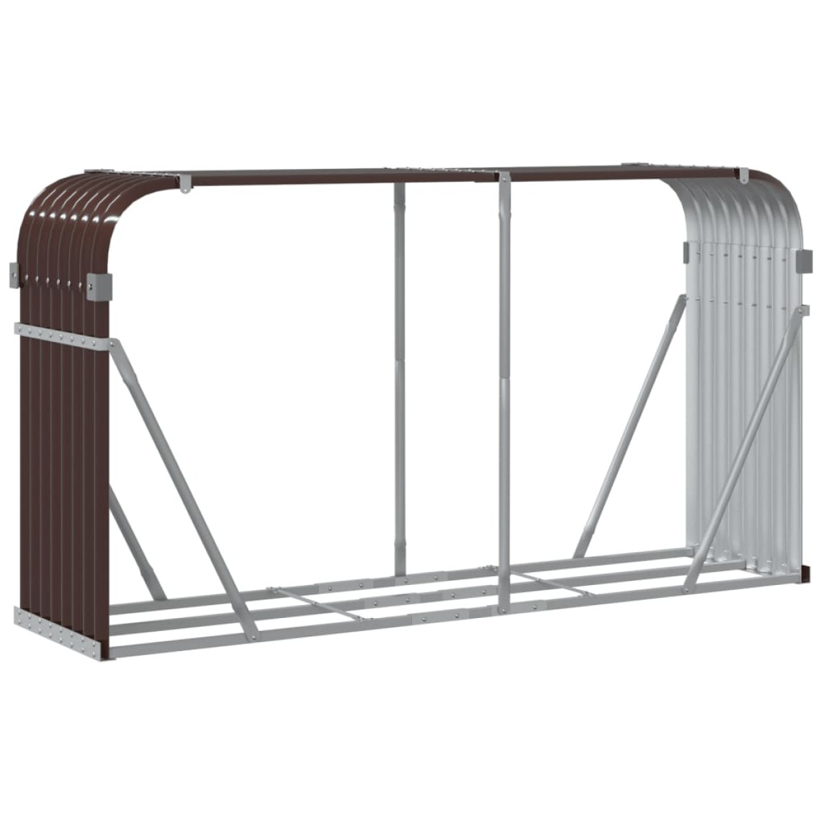 vidaXL Ξυλοθήκη Καφέ 180x45x100 εκ. από Γαλβανισμένο Ατσάλι