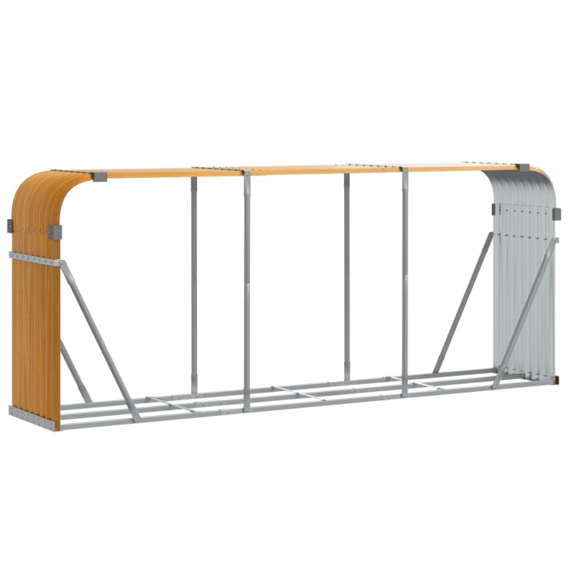 vidaXL Ξυλοθήκη Ξύλινη Όψη 234x45x100 εκ. από Γαλβανισμένο Ατσάλι