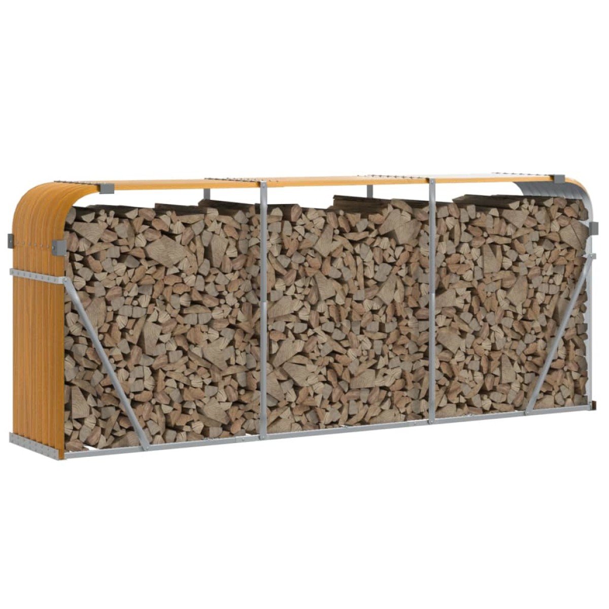 vidaXL Ξυλοθήκη Αν. Καφέ 234x45x100 εκ. από Γαλβανισμένο Ατσάλι