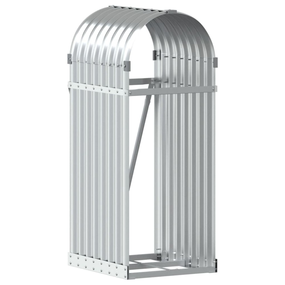 vidaXL Ξυλοθήκη Ασημί 40x45x100 εκ. από Γαλβανισμένο Ατσάλι