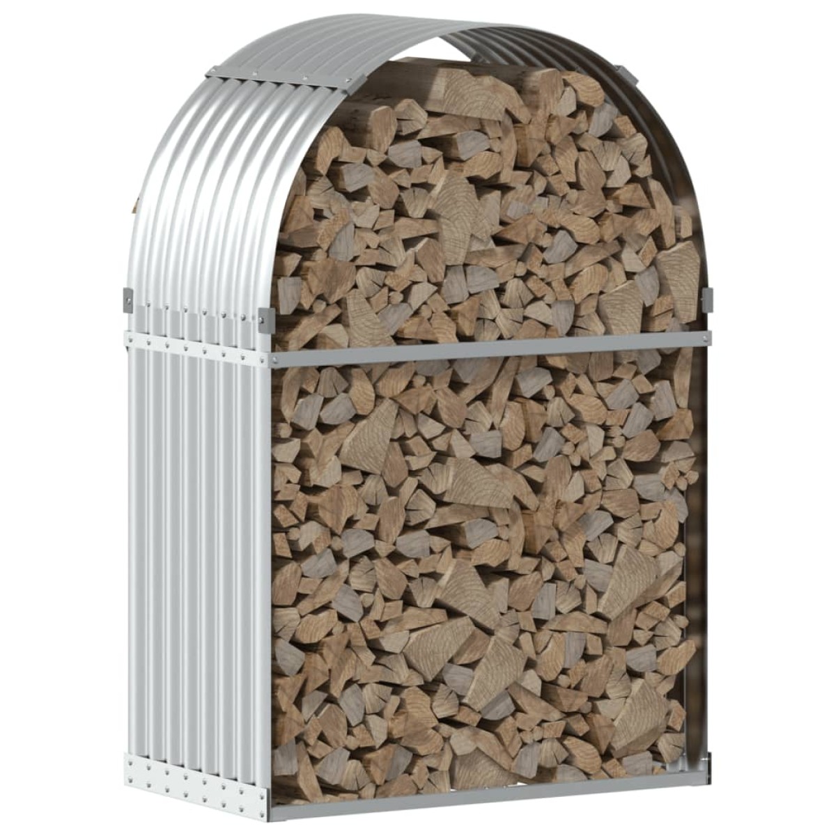 vidaXL Ξυλοθήκη Ασημί 80x45x120 εκ. από Γαλβανισμένο Ατσάλι