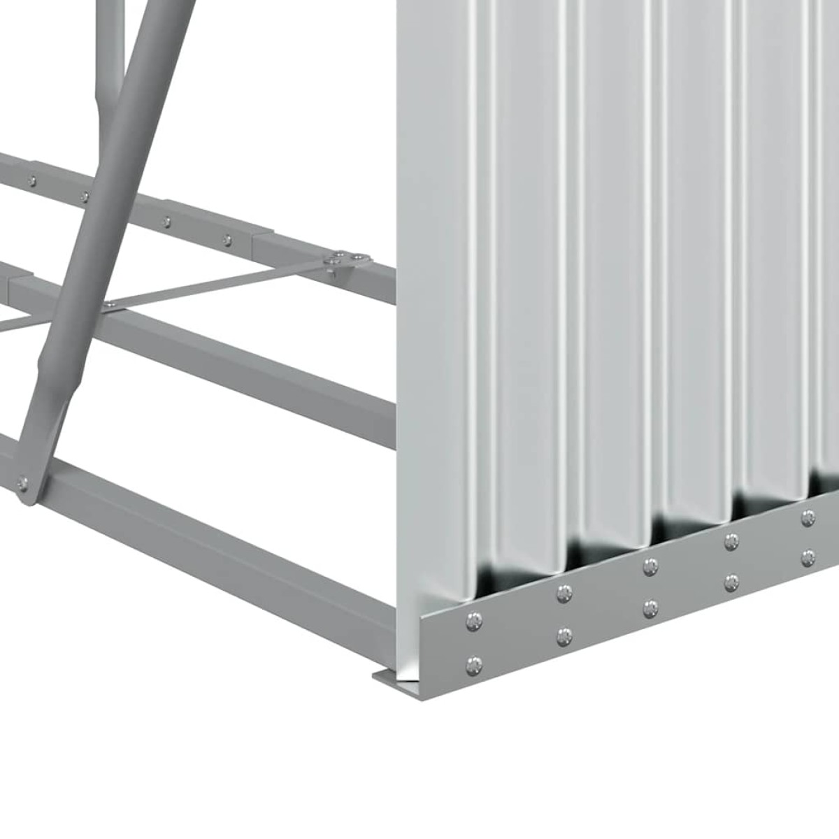 vidaXL Ξυλοθήκη Ασημί 180x45x100 εκ. από Γαλβανισμένο Ατσάλι