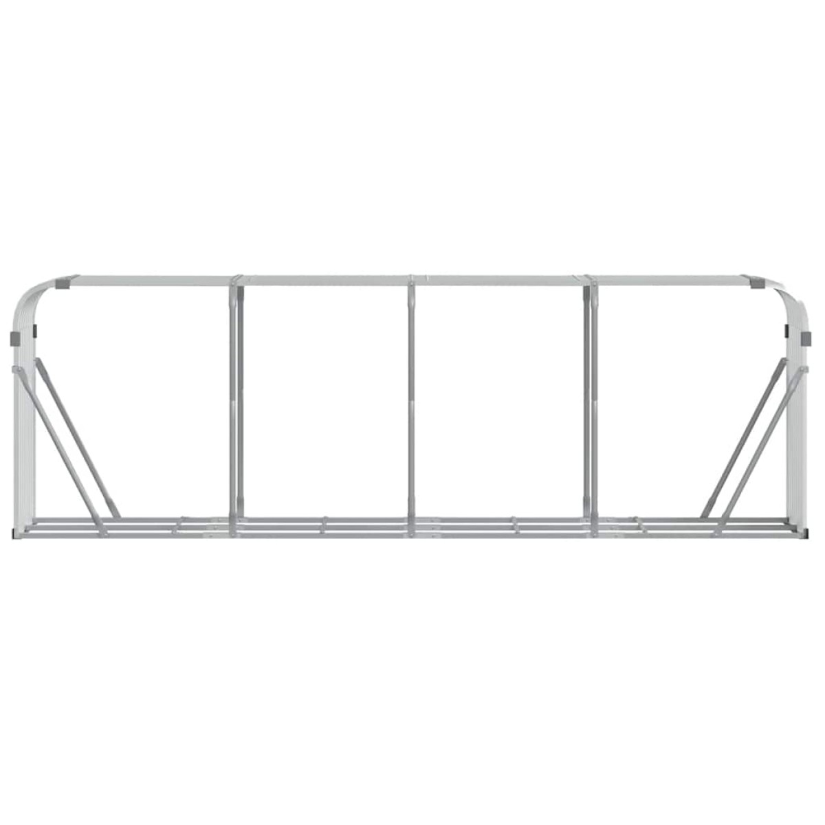 vidaXL Ξυλοθήκη Ασημί 300x45x100 εκ. από Γαλβανισμένο Ατσάλι