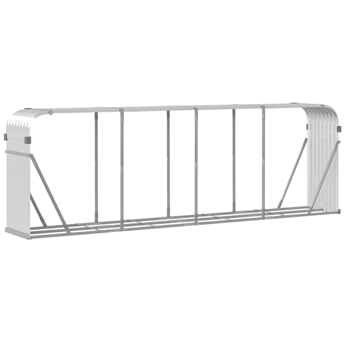 vidaXL Ξυλοθήκη Ασημί 300x45x100 εκ. από Γαλβανισμένο Ατσάλι