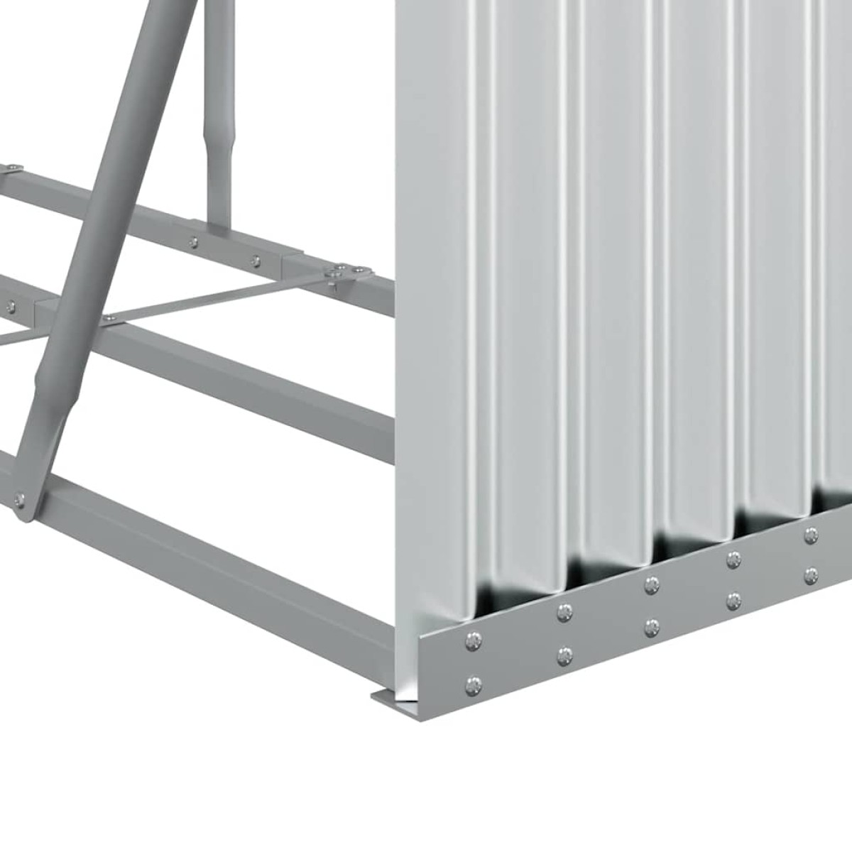 vidaXL Ξυλοθήκη Ασημί 300x45x100 εκ. από Γαλβανισμένο Ατσάλι