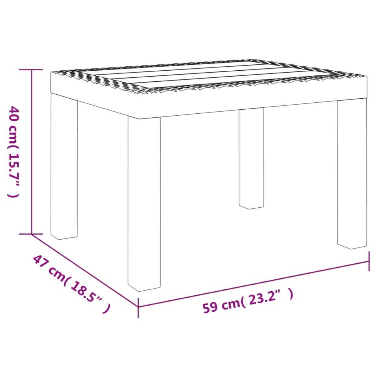 vidaXL Τραπέζι Κήπου Ανθρακί 59 x 47 x 40 εκ. Πολυπροπυλένιο