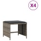 vidaXL Σκαμπό Κήπου 4 τεμ. Γκρι 41x41x36 Συνθετικό Ρατάν με Μαξιλάρια