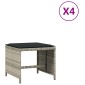 vidaXL Σκαμπό Κήπου 4 τεμ. Αν. Γκρι 41x41x36 εκ. Συνθ. Ρατάν Μαξιλάρια
