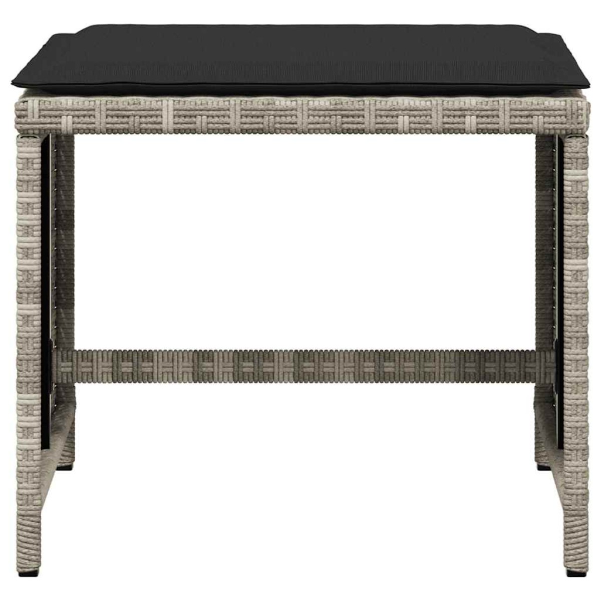 vidaXL Σκαμπό Κήπου 4 τεμ. Αν. Γκρι 41x41x36 εκ. Συνθ. Ρατάν Μαξιλάρια