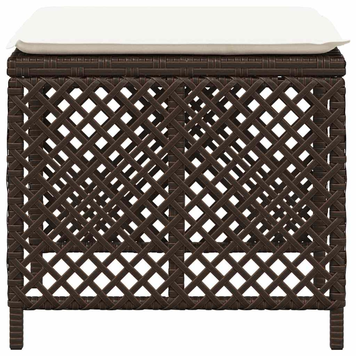vidaXL Σκαμπό Κήπου 4 τεμ. Καφέ 41x41x36 εκ. Συνθ. Ρατάν με Μαξιλάρια
