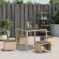 vidaXL Σκαμπό Κήπου 4 τεμ Μικτό Μπεζ 41x41x36 εκ Συνθ. Ρατάν+Μαξιλάρια