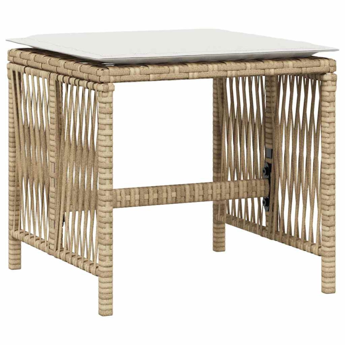 vidaXL Σκαμπό Κήπου 4 τεμ. Μπεζ 41x41x36 εκ. Συνθ. Ρατάν με Μαξιλάρια