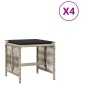 vidaXL Σκαμπό Κήπου 4 τεμ. Αν. Γκρι 41x41x36 εκ. Συνθ. Ρατάν Μαξιλάρια
