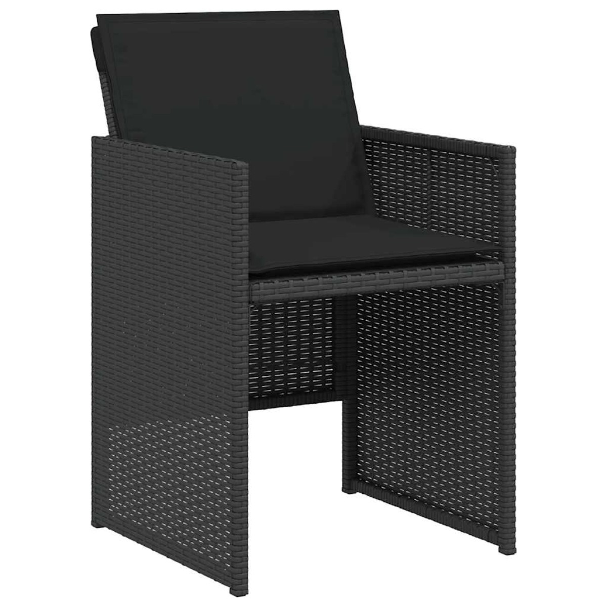 vidaXL Σετ Επίπλων Bistro 3 τεμ. Μαύρο Συνθετ. Ρατάν με Μαξιλάρια