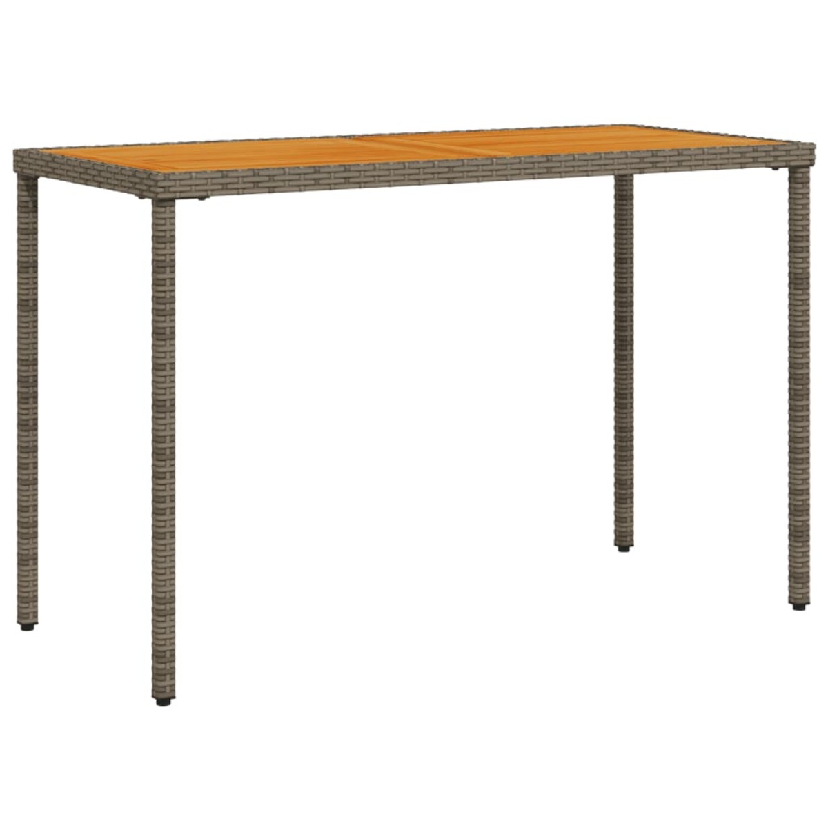 vidaXL Τραπέζι Κήπου Επιφάνεια Ακακίας Γκρι 115x54x74 εκ. Συνθ. Ρατάν