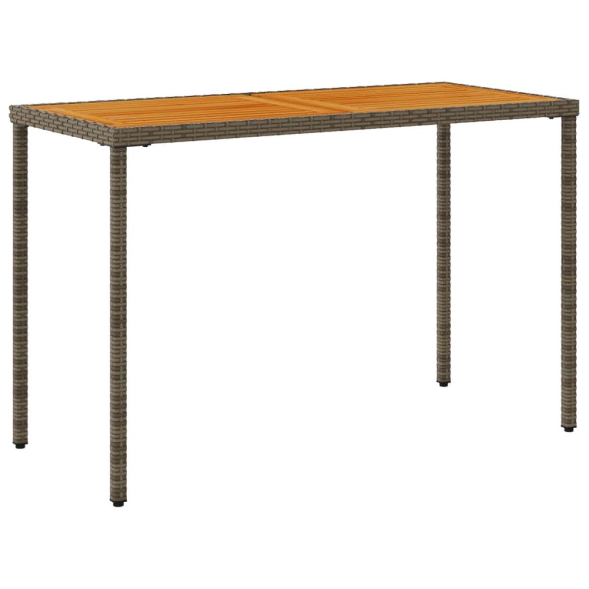 vidaXL Τραπέζι Κήπου Επιφάνεια Ακακίας Γκρι 115x54x74 εκ. Συνθ. Ρατάν