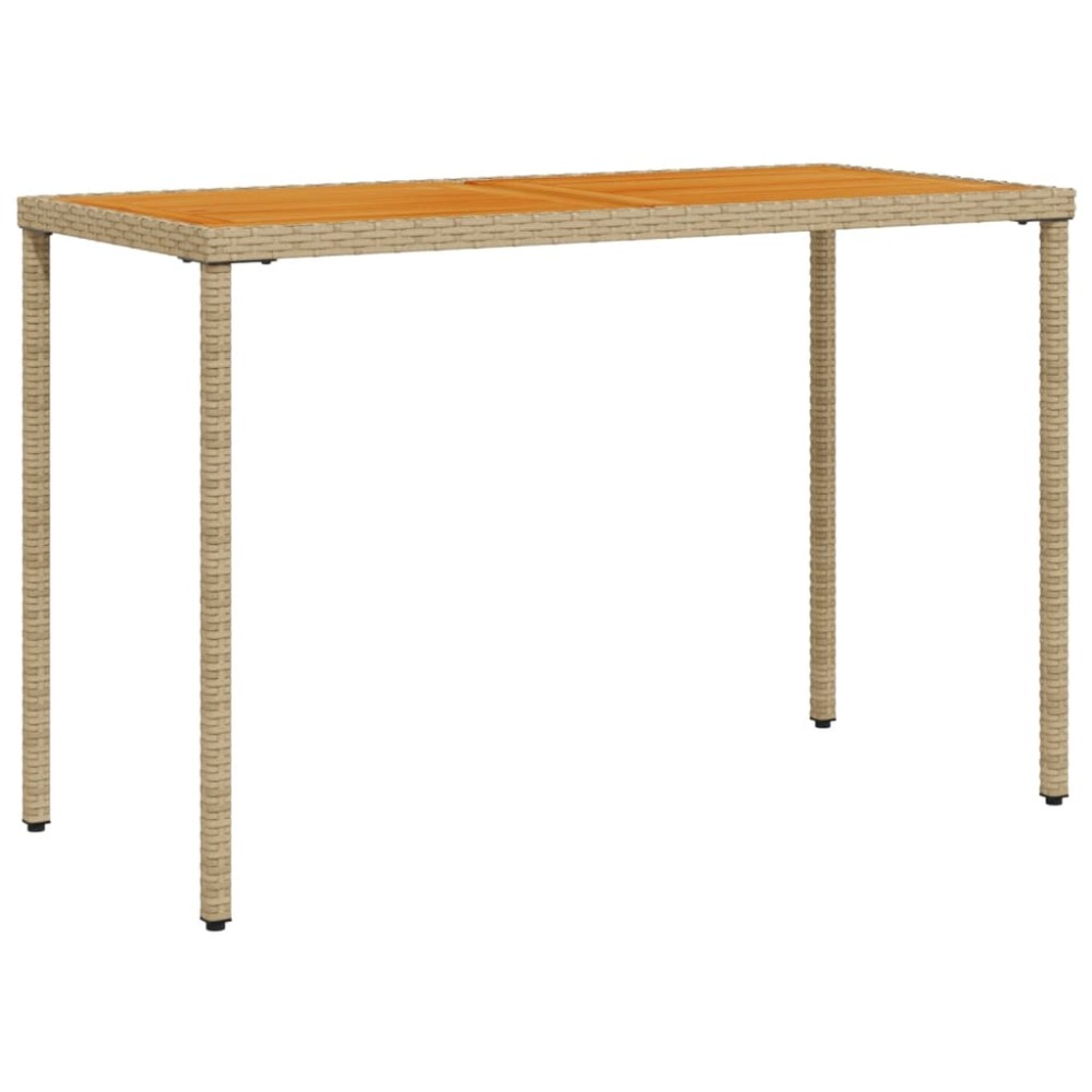 vidaXL Τραπέζι Κήπου Επιφάνεια Ακακίας Μπεζ 115x54x74 εκ. Συνθ. Ρατάν