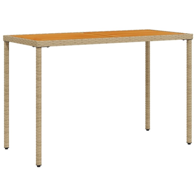 vidaXL Τραπέζι Κήπου Επιφάνεια Ακακίας Μπεζ 115x54x74 εκ. Συνθ. Ρατάν