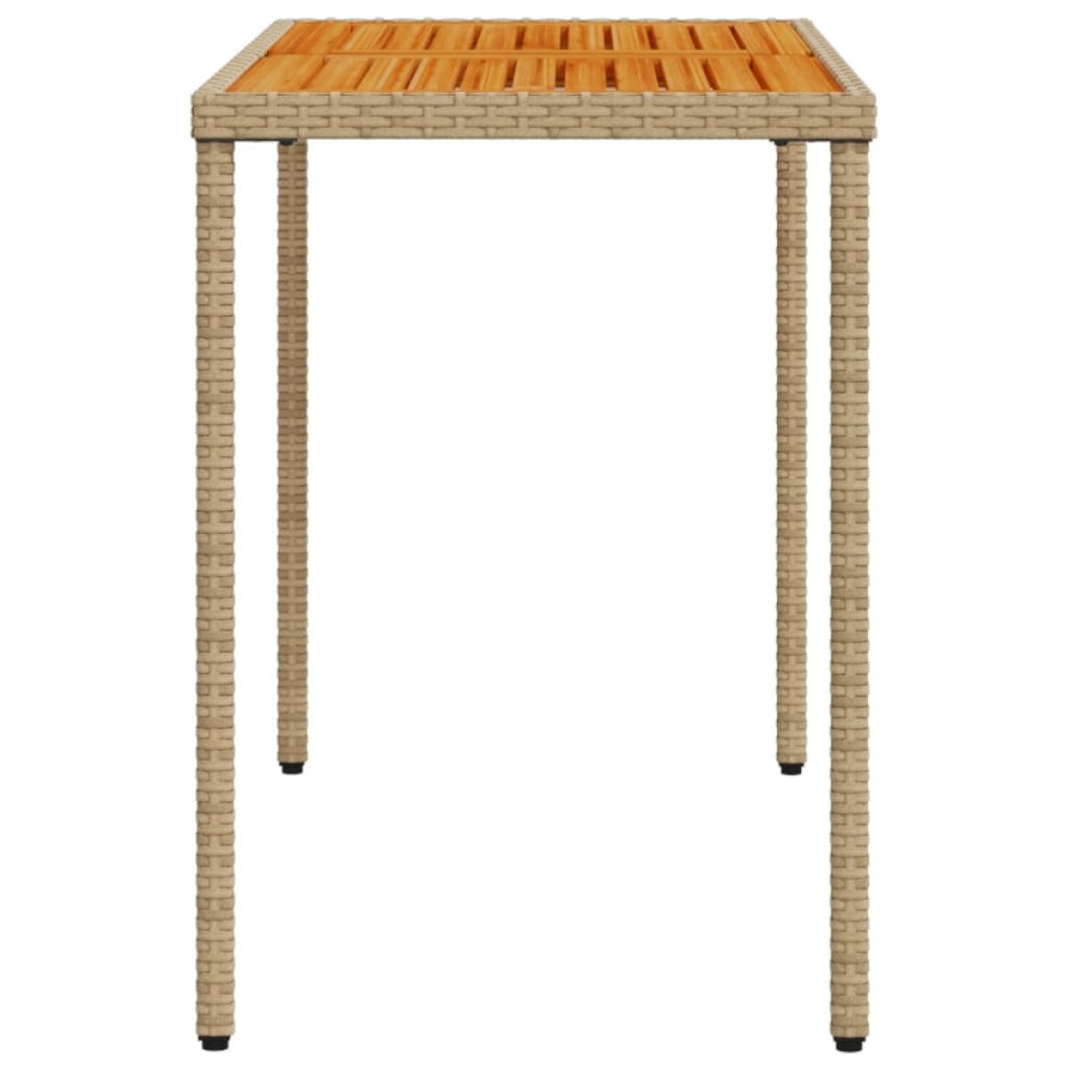 vidaXL Τραπέζι Κήπου Επιφάνεια Ακακίας Μπεζ 115x54x74 εκ. Συνθ. Ρατάν