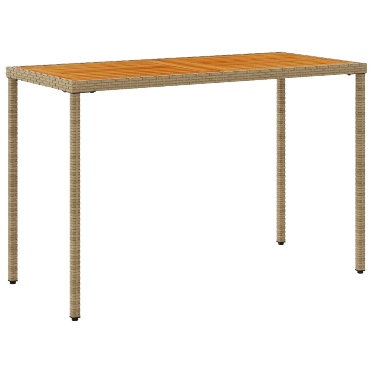 vidaXL Τραπέζι Κήπου Επιφάνεια Ακακίας Μπεζ 115x54x74 εκ. Συνθ. Ρατάν
