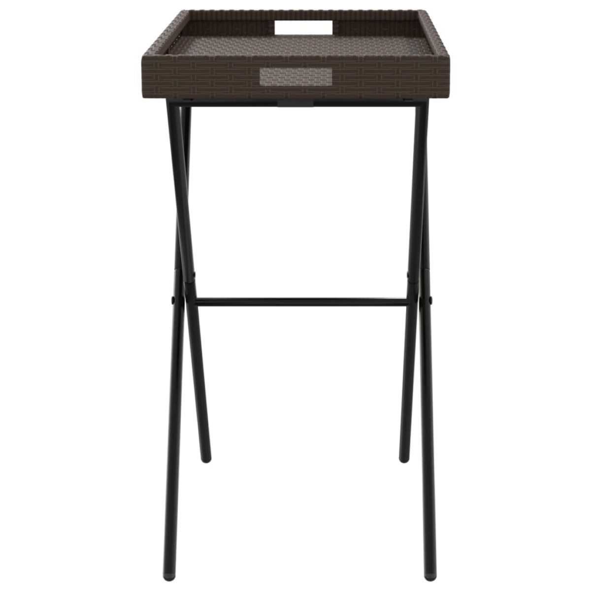 vidaXL Τραπέζι Δίσκος Πτυσσόμενο Καφέ 65x40x75 εκ. Συνθετικό Ρατάν