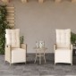 vidaXL Σετ Επίπλων Bistro 3 τεμ. Μπεζ Συνθετικό Ρατάν με Μαξιλάρια