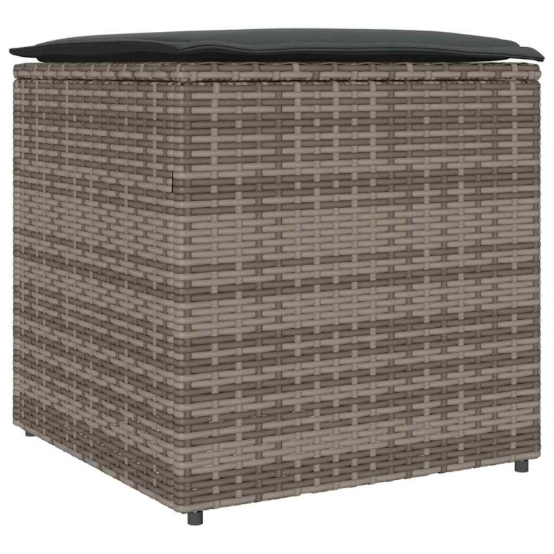 vidaXL Κουτί Μαξιλαριών Γκρι 50 x 50 x 50 cm συνθετικό ρατάν