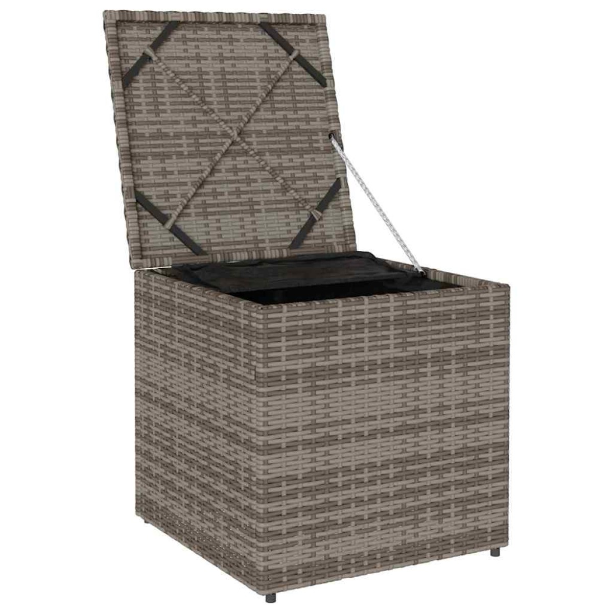 vidaXL Κουτί Μαξιλαριών Γκρι 50 x 50 x 50 cm συνθετικό ρατάν