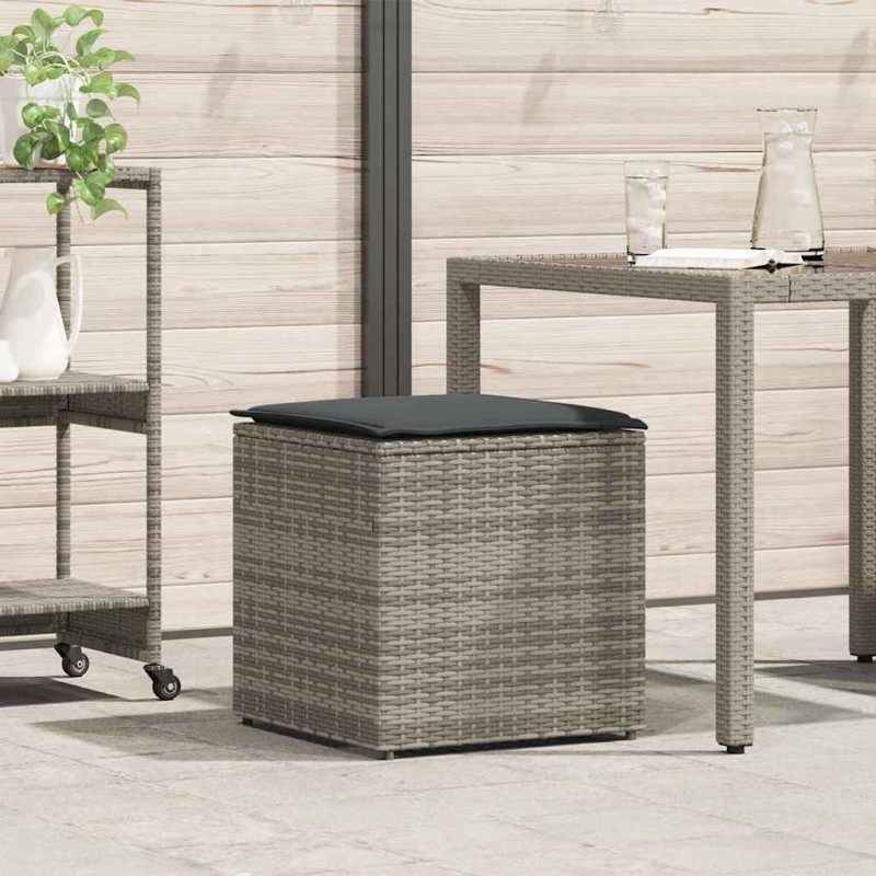 vidaXL Κουτί Μαξιλαριών Γκρι 50 x 50 x 50 cm συνθετικό ρατάν