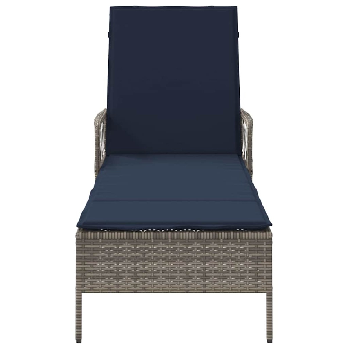 vidaXL Ξαπλώστρα συνθετικό ρατάν Γκρι και Navy Blue