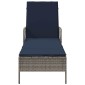 vidaXL Ξαπλώστρα συνθετικό ρατάν Γκρι και Navy Blue