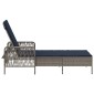 vidaXL Ξαπλώστρα συνθετικό ρατάν Γκρι και Navy Blue