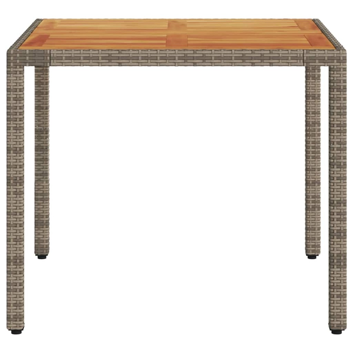 vidaXL Τραπέζι Κήπου Επιφάνεια Ακακίας Γκρι 90x90x75 εκ. Συνθ. Ρατάν