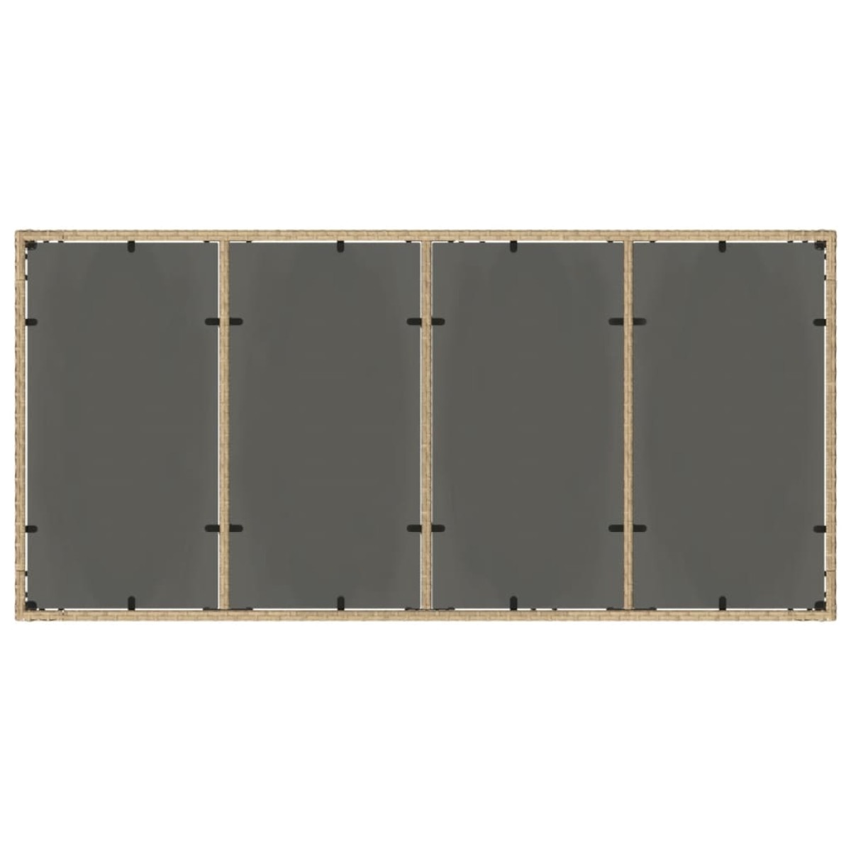 vidaXL Τραπέζι Κήπου με Γυάλινη Επιφάνεια Μπεζ 190x90x75 εκ Ρατάν