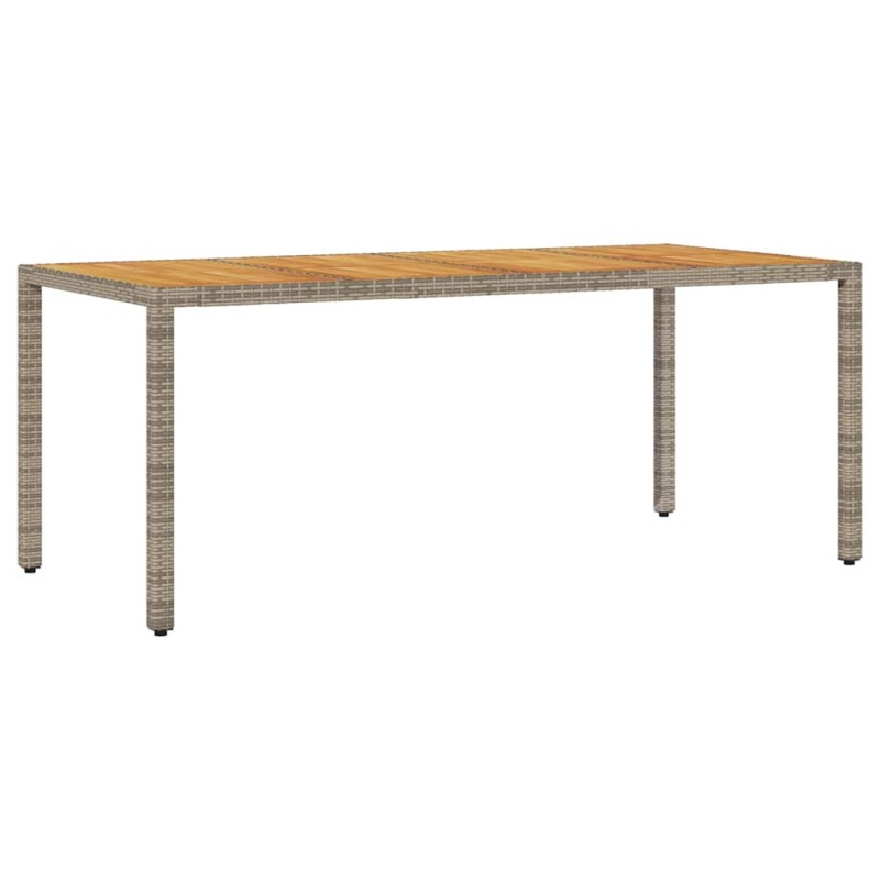 vidaXL Τραπέζι Κήπου Επιφάνεια Ακακίας Γκρι 190x90x75 εκ Συνθ. Ρατάν