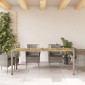 vidaXL Τραπέζι Κήπου Επιφάνεια Ακακίας Γκρι 190x90x75 εκ Συνθ. Ρατάν