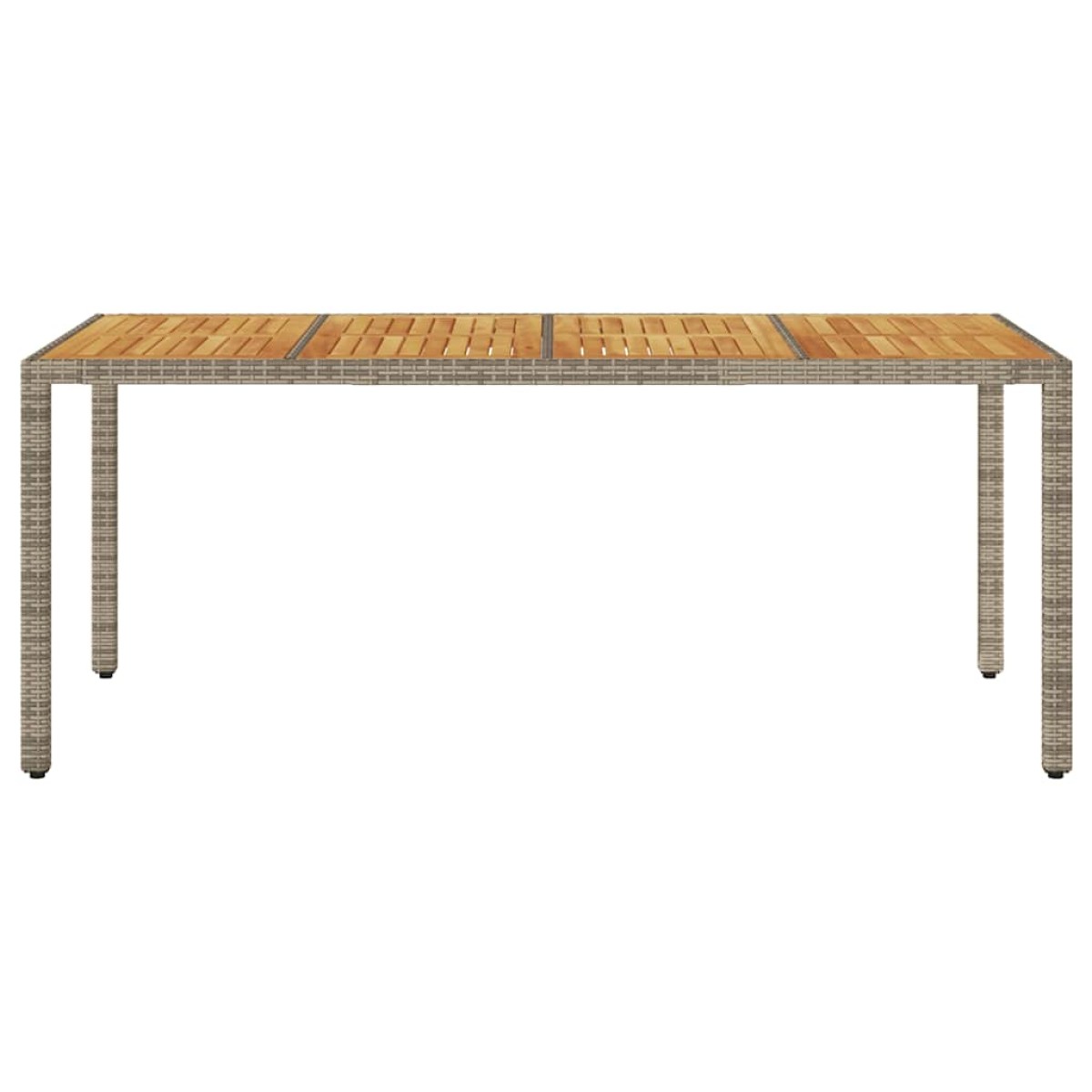 vidaXL Τραπέζι Κήπου Επιφάνεια Ακακίας Γκρι 190x90x75 εκ Συνθ. Ρατάν