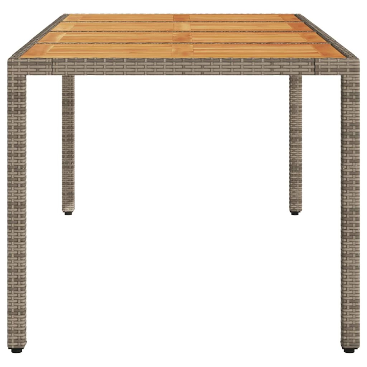 vidaXL Τραπέζι Κήπου Επιφάνεια Ακακίας Γκρι 190x90x75 εκ Συνθ. Ρατάν