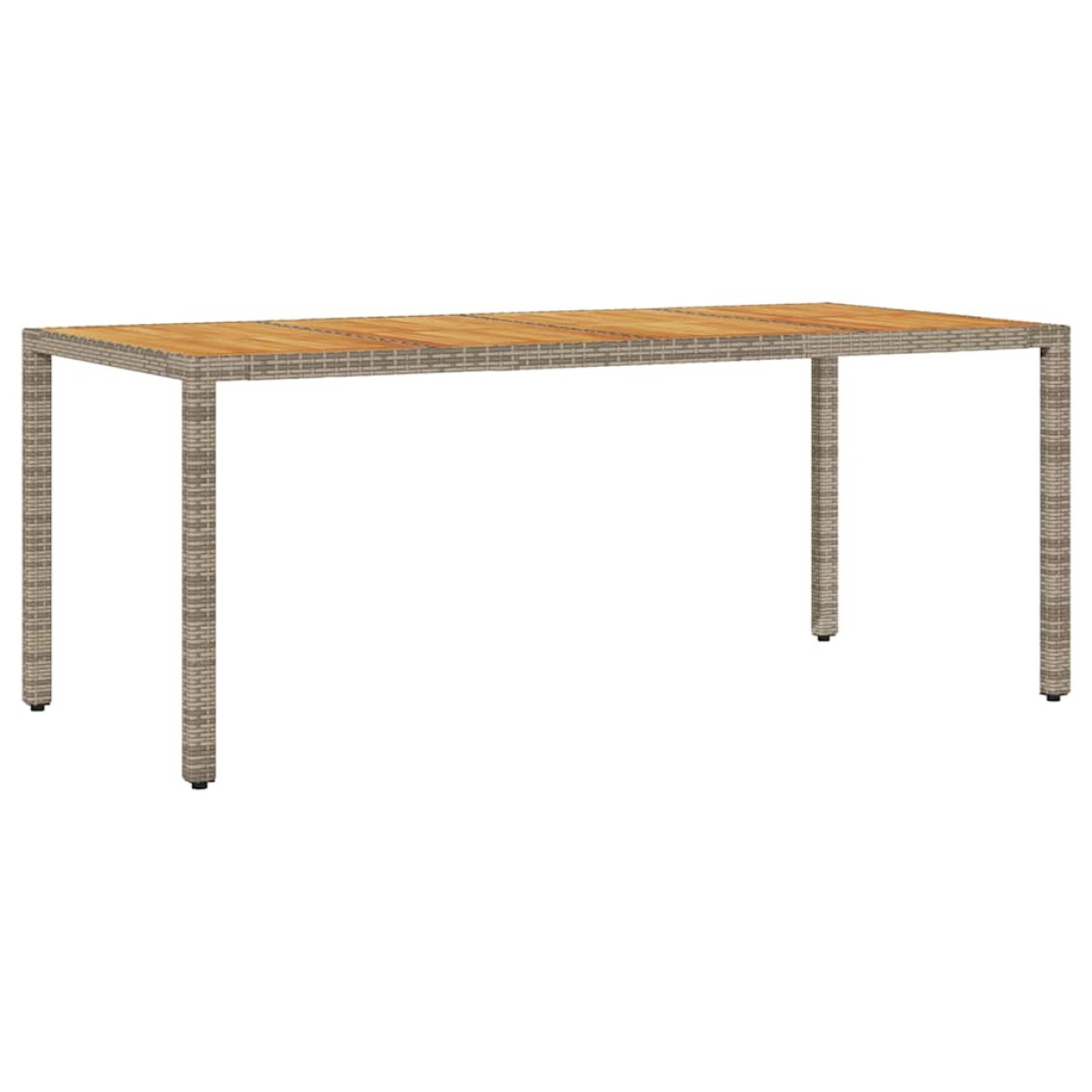 vidaXL Τραπέζι Κήπου Επιφάνεια Ακακίας Γκρι 190x90x75 εκ Συνθ. Ρατάν