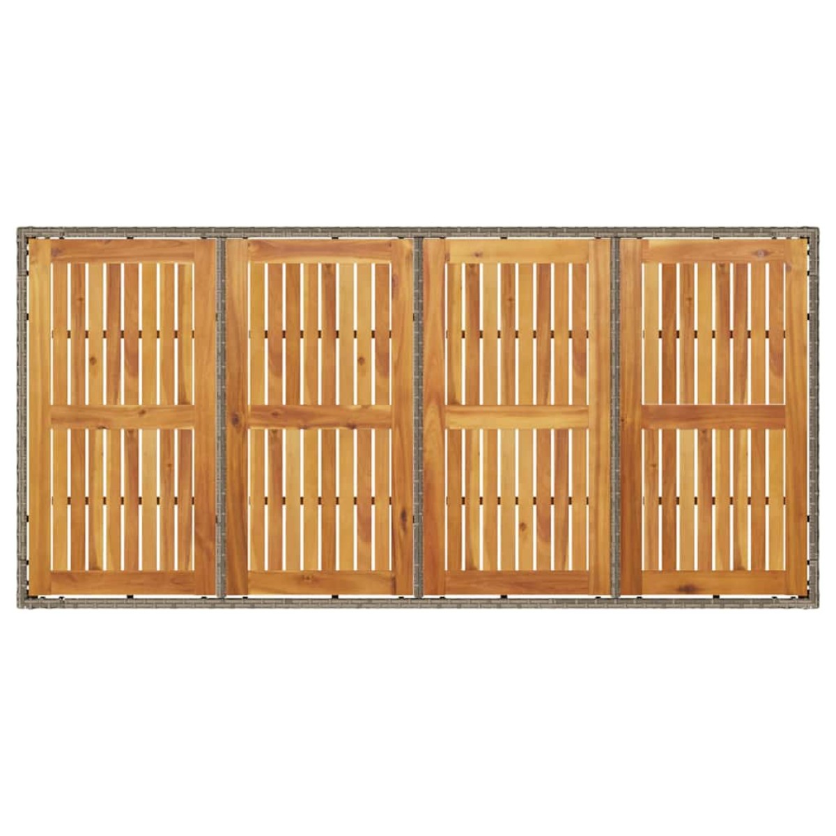 vidaXL Τραπέζι Κήπου Επιφάνεια Ακακίας Γκρι 190x90x75 εκ Συνθ. Ρατάν