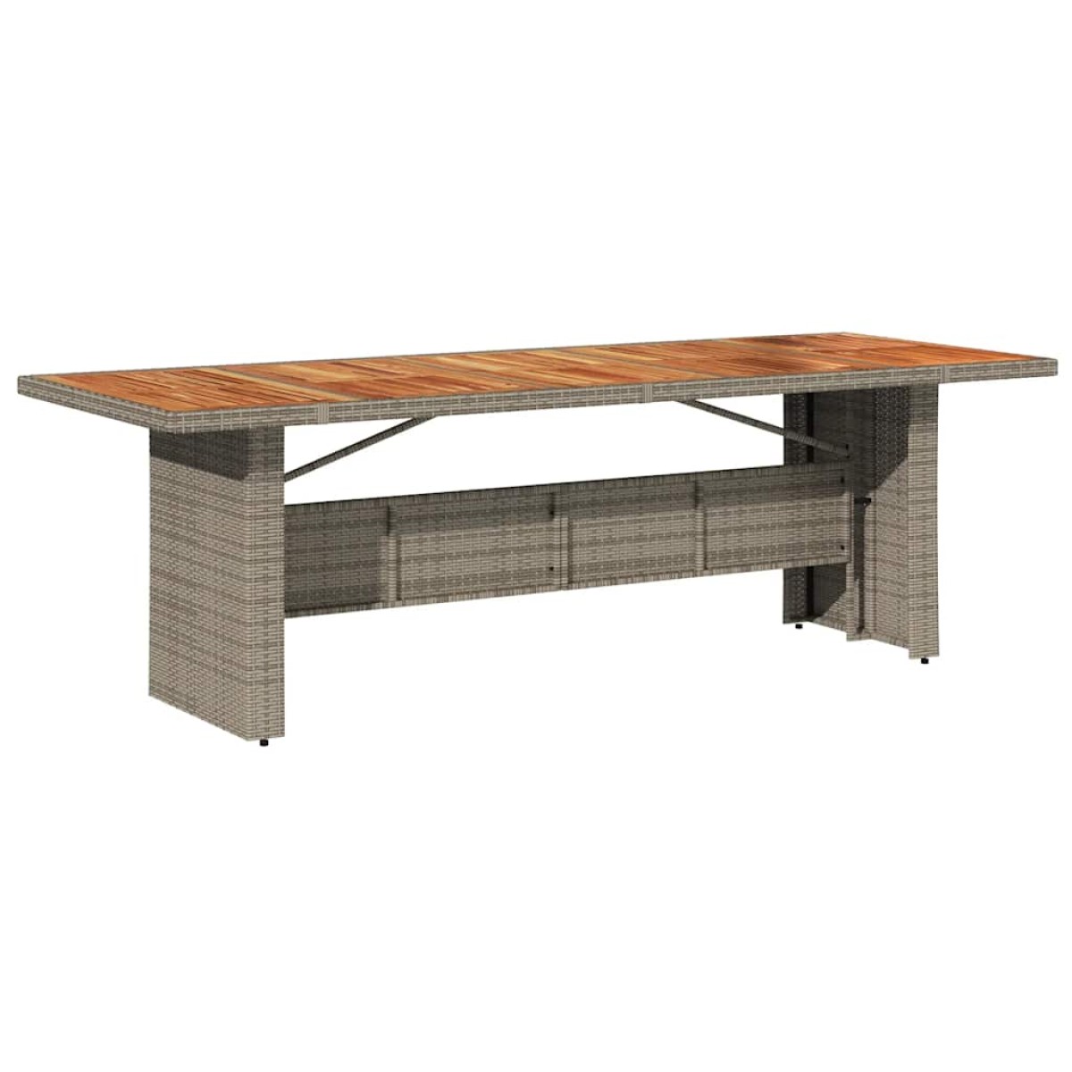 vidaXL Τραπέζι Κήπου Επιφάνεια Ακακίας Γκρι 240x90x75 εκ Συνθ. Ρατάν