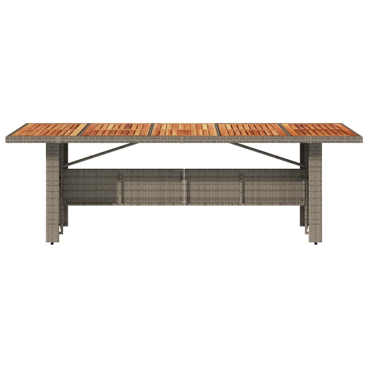 vidaXL Τραπέζι Κήπου Επιφάνεια Ακακίας Γκρι 240x90x75 εκ Συνθ. Ρατάν