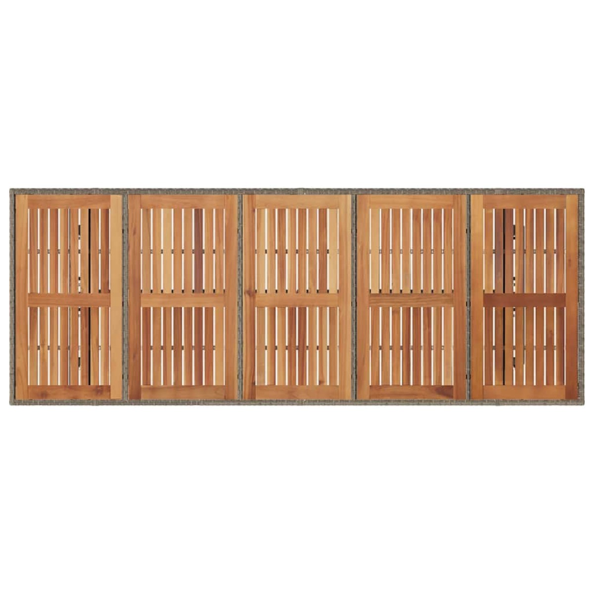 vidaXL Τραπέζι Κήπου Επιφάνεια Ακακίας Γκρι 240x90x75 εκ Συνθ. Ρατάν