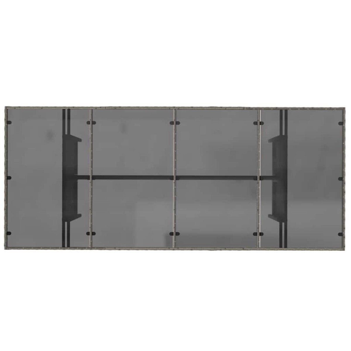 vidaXL Τραπέζι Κήπου με Γυάλινη Επιφάνεια Γκρι 190x80x75 εκ Ρατάν