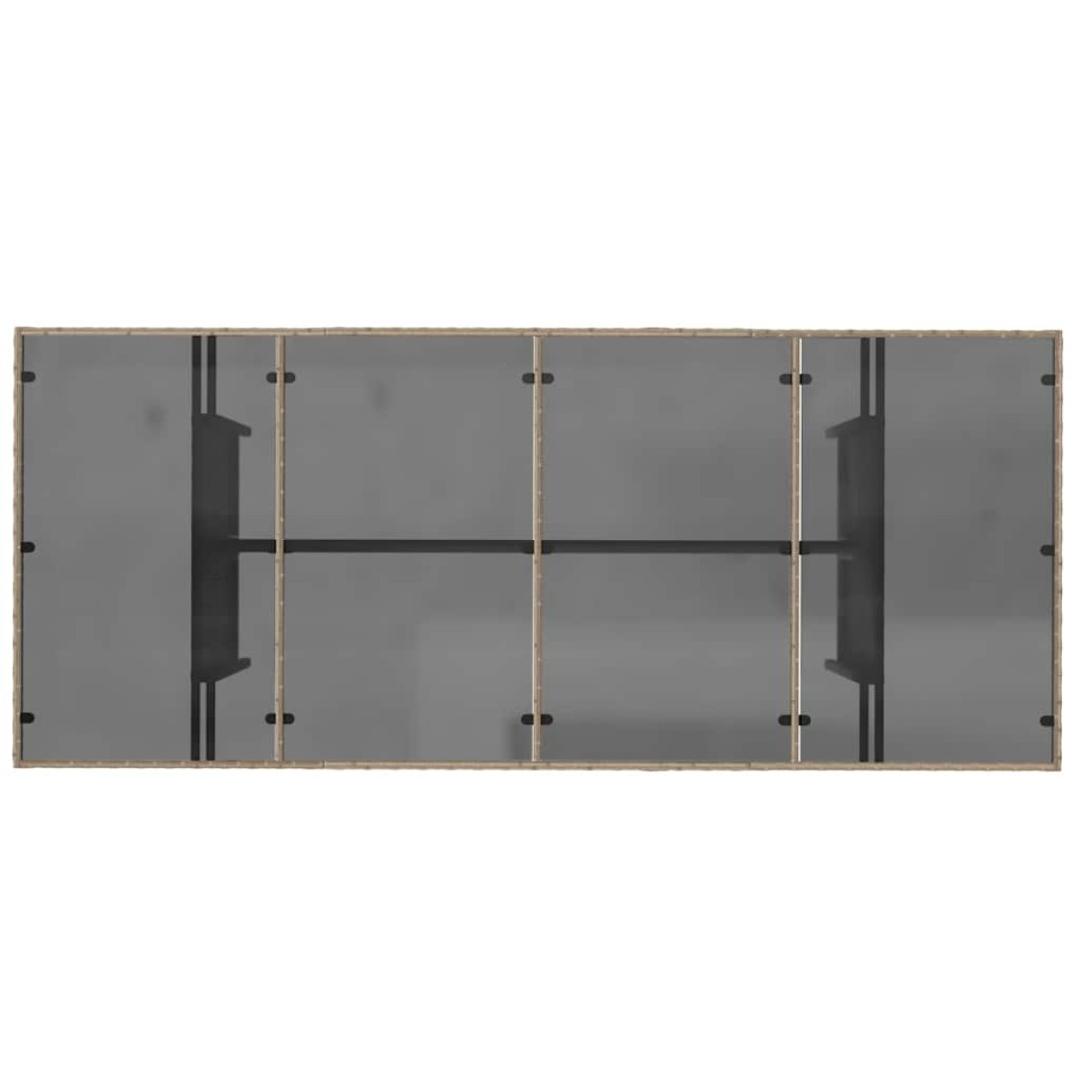 vidaXL Τραπέζι Κήπου Γυάλινη Επιφάνεια Μπεζ 190x80x75 εκ. Συνθ. Ρατάν