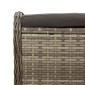 vidaXL Υποπόδιο Κήπου Γκρι 58x46x46 εκ. Συνθετικό Ρατάν με Μαξιλάρι