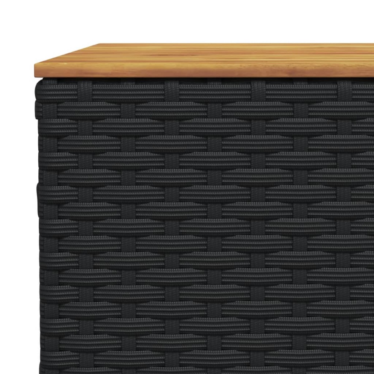 vidaXL Τραπέζι Κήπου Μαύρο 55x55x36 εκ. Συνθετικό Ρατάν/Ξύλο Ακακίας