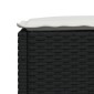 vidaXL Υποπόδιο Κήπου Μαύρο 63,5x56x32 εκ. Συνθετικό Ρατάν με Μαξιλάρι