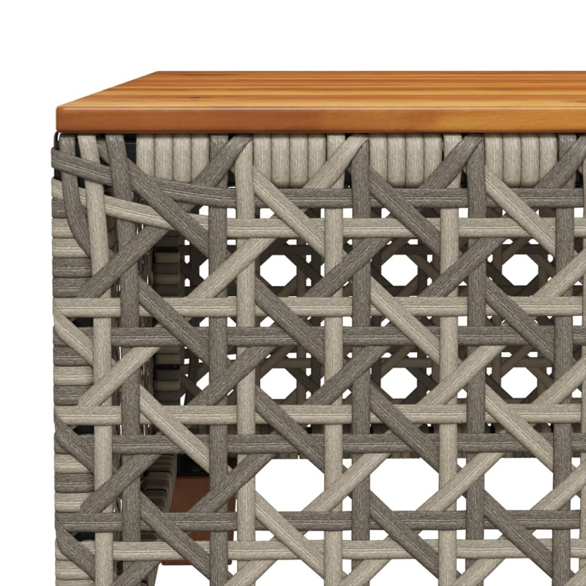 vidaXL Τραπέζι Κήπου Γκρι 55x55x36 εκ. Συνθετικό Ρατάν/Ξύλο Ακακίας
